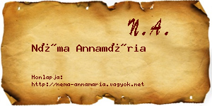Néma Annamária névjegykártya